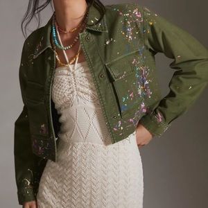 NWOT Anthropologie cropped utility jacket